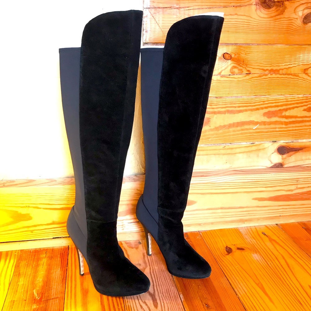 Betsey Johnson Black Knee-high Boots, EUC, 7.5